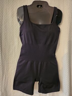 Seamless Sculpting Tank Romper - Black XL